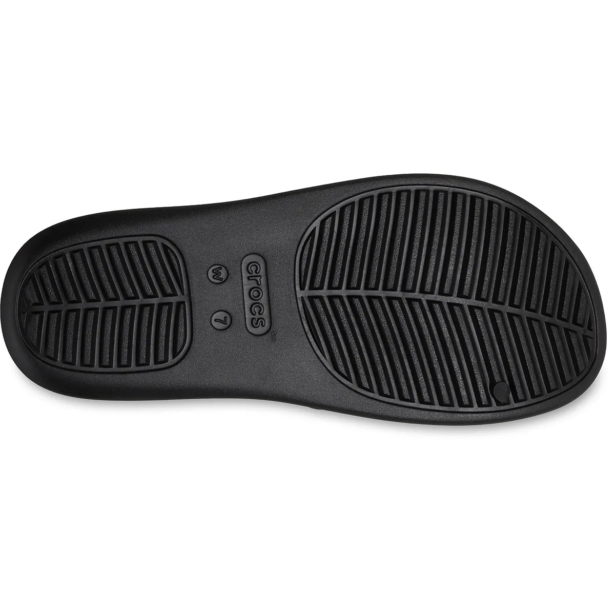 crocs getaway platform h strap κάτω όψη σόλα σε μαύρο χρώμα