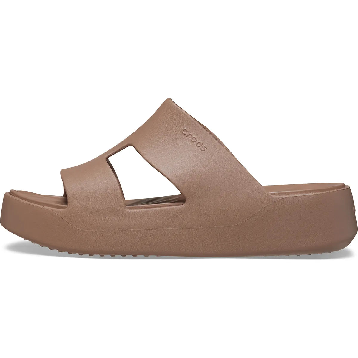 crocs getaway platform h strap πλάγια όψη εξωτερική πλευρά no2 σε χρώμα Latte