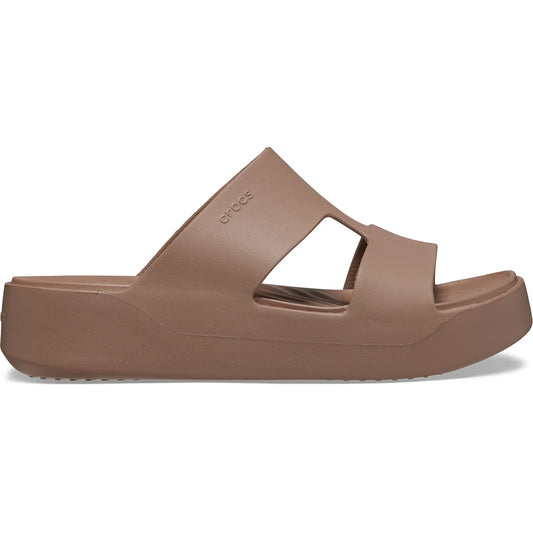 crocs getaway platform h strap πλάγια όψη εξωτερική πλευρά σε χρώμα Latte