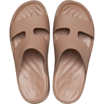 crocs getaway platform h strap πάνω όψη ζευγάρι σε χρώμα Latte