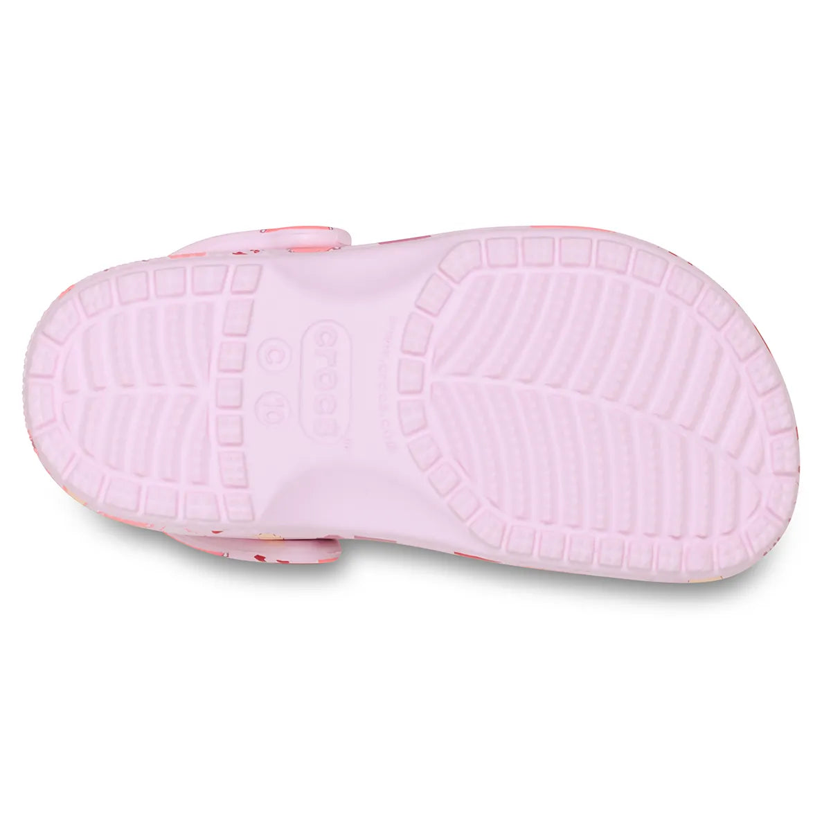 crocs classic graphic clog T πάνω όψη ζευγάρι, ροζ με καρδιές