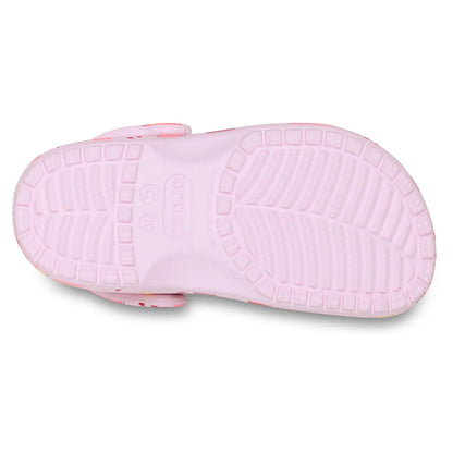 crocs classic graphic clog T πάνω όψη ζευγάρι, ροζ με καρδιές