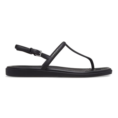 crocs miami thong flip πλάγια όψη εξωτερική πλευρά σε μαύρο χρώμα
