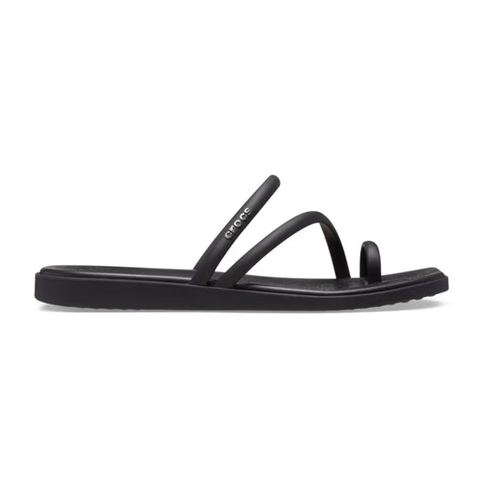 crocs miami toe loop sandal πλάγια όψη εξωτερική πλευρά σε μαύρο χρώμα