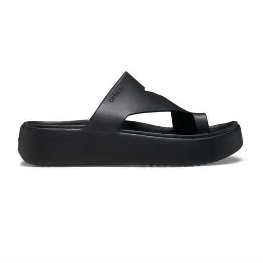 Crocs Getaway Platform Toe Loop Γυναικεία Ανατομική Πλατφόρμα Μαύρη 001