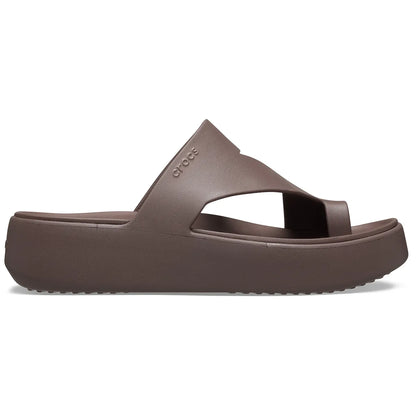Crocs Platform Toe Loop Καφέ πλάγια έξω