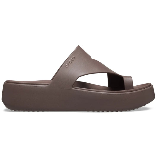 Crocs Platform Toe Loop Καφέ πλάγια έξω
