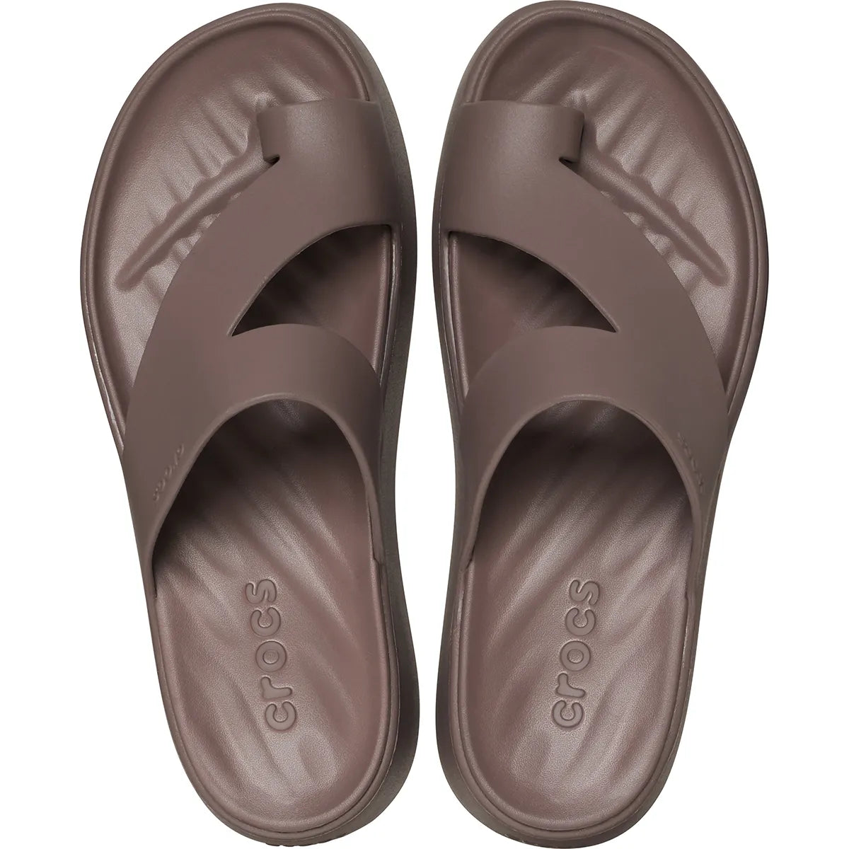 Crocs Platform Toe Loop Καφέ πάνω όψη