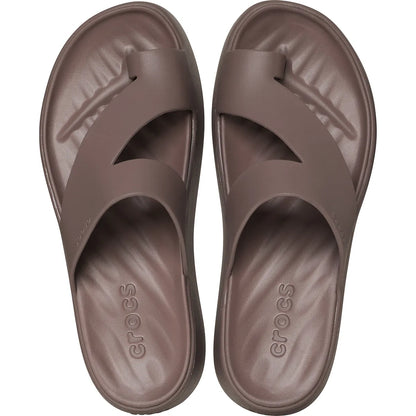 Crocs Platform Toe Loop Καφέ πάνω όψη