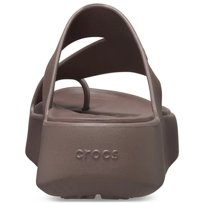 Crocs Platform Toe Loop Καφέ πίσω όψη