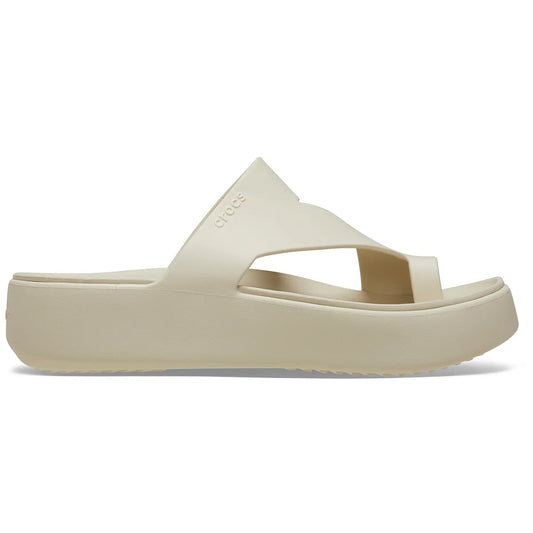 Crocs Platform Toe Loop Μπεζ πλάγια έξω