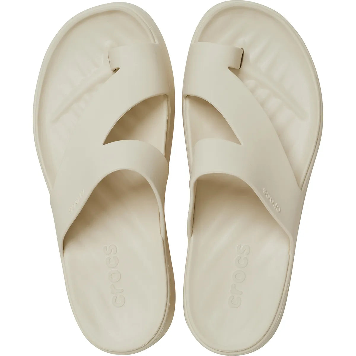 Crocs Platform Toe Loop Μπεζ πάνω όψη