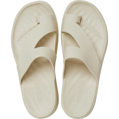 Crocs Platform Toe Loop Μπεζ πάνω όψη