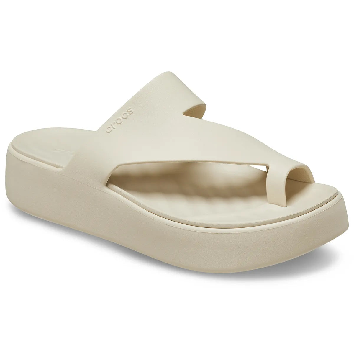 Crocs Platform Toe Loop Μπεζ 3/4 έξω