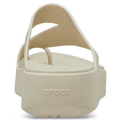 Crocs Platform Toe Loop Μπεζ πίσω όψη
