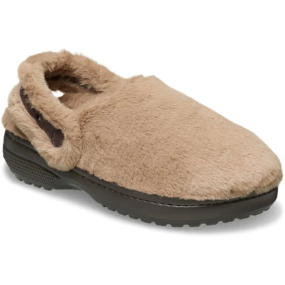 Crocs Unfurgettable Cozy Clog Milk Chocolate γυναικεία σαμπό 3/4 έξω