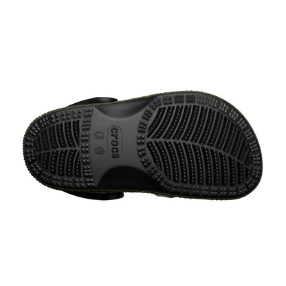 crocs classic i am clog t κάτω όψη σόλας, Μαύρο χρώμα με δεινόσαυρο