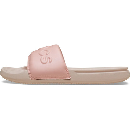 crocs all day slide women πλάγια όψη εξωτερική πλευρά no2, χρώμα powder Pink