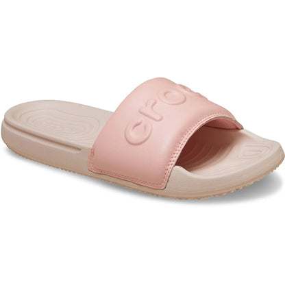 crocs all day slide women όψη 3/4 εξωτερική πλευρά, χρώμα powder Pink
