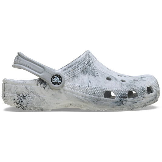 crocs watercolor marbled clog πλάγια όψη εξωτερική πλευρά, γκρι χρώμα