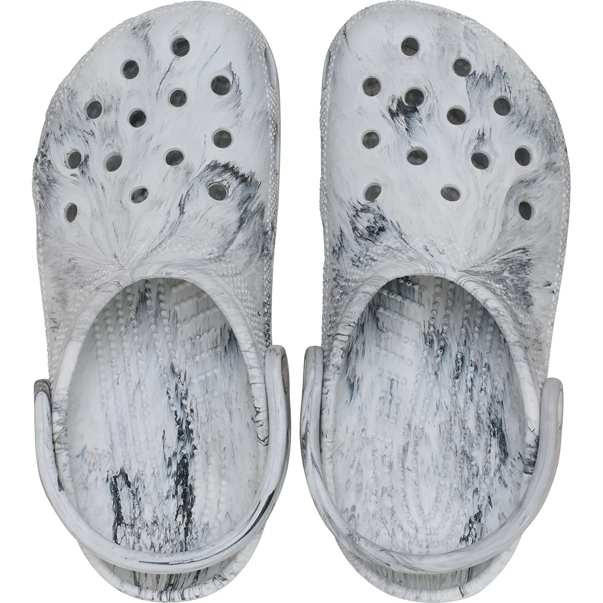 crocs watercolor marbled clog πάνω όψη ζευγάρι, γκρι χρώμα