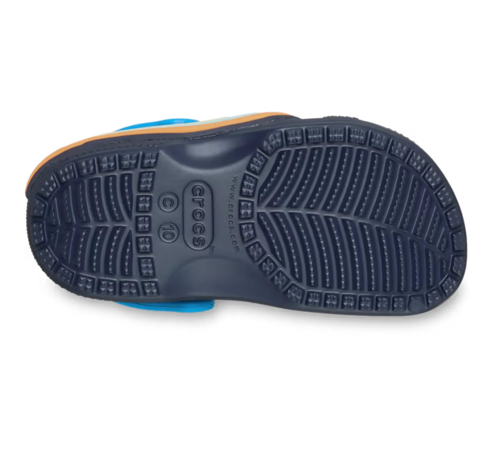  Crocs Classic UFO Lights Clog T μπλε, κάτω όψη με φωτιζόμενο UFO