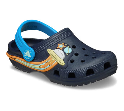 Crocs Classic UFO Lights Clog T Παιδικά Σαμπό Με Φωτάκια Navy 410