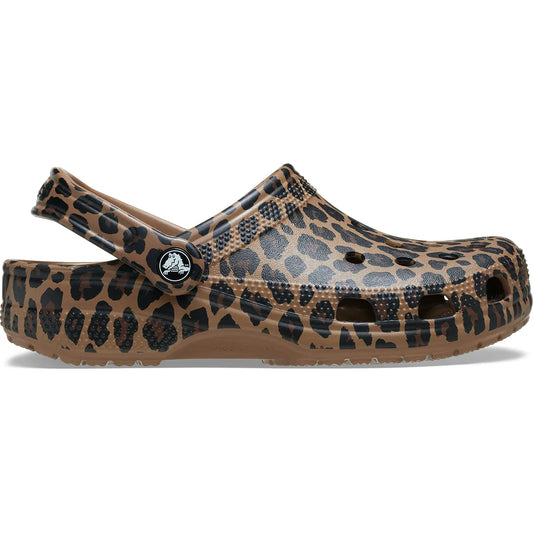 crocs classic graphic clog πλάγια όψη εξωτερική πλευρά, λεοπάρ