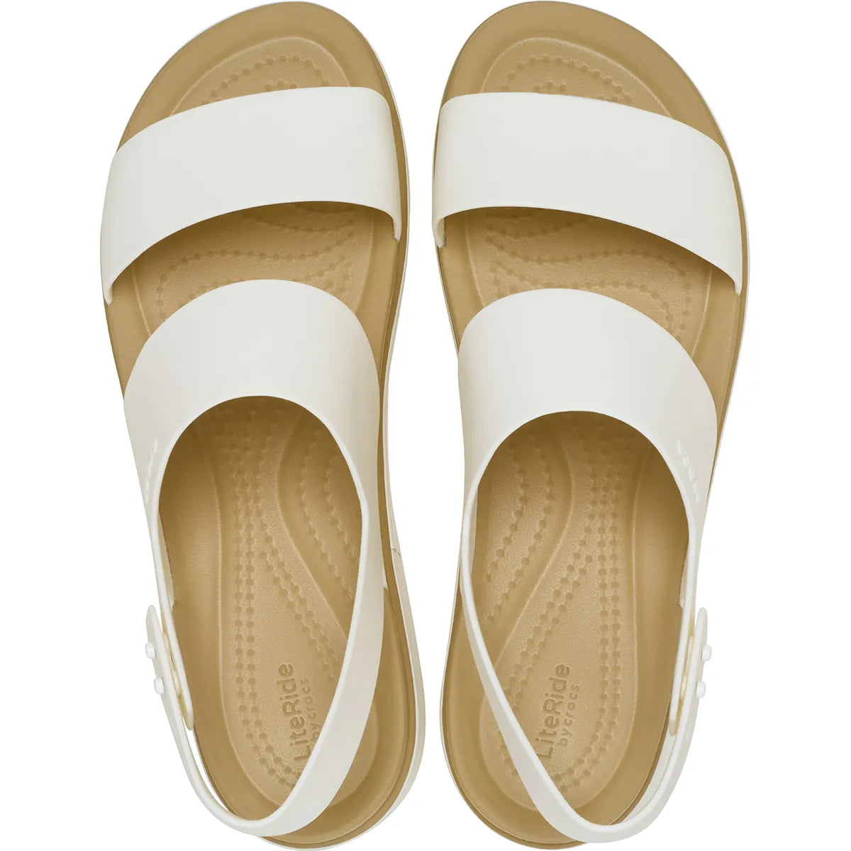 crocs brooklyn matte wrap low wedge πάνω όψη ζευγάρι, μπεζ χρώμα