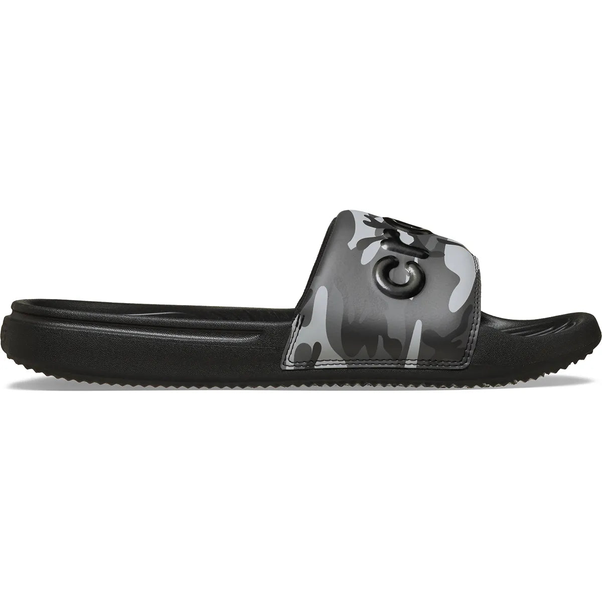 crocs all day slide men πλάγια όψη εξωτερική πλευρά, χρώμα Μαύρο Γκρι Κάμο