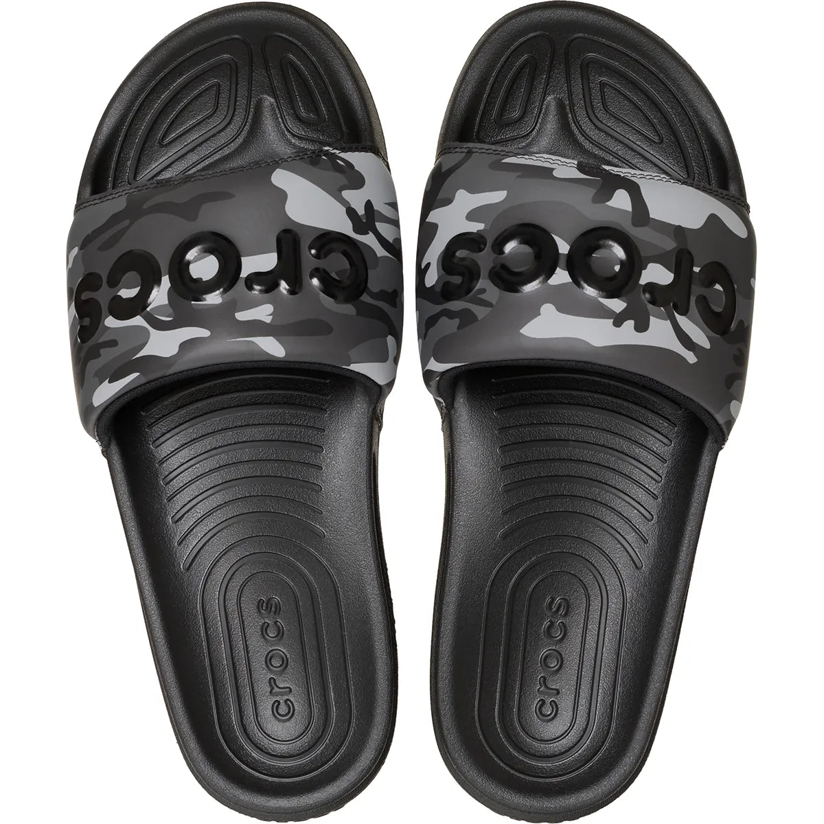 crocs all day slide men πάνω όψη ζευγάρι, χρώμα Μαύρο Γκρι Κάμο