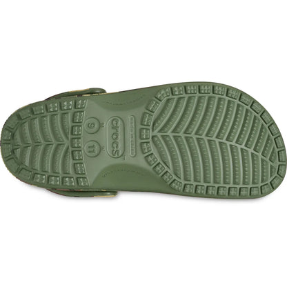 crocs classic graphic clog κάτω όψη σόλας, πράσινο καμουφλάζ