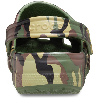 crocs classic graphic clog πίσω όψη ζευγάρι, πράσινο καμουφλάζ
