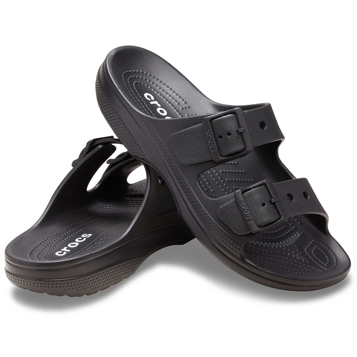 crocs mens saturday sandals όψη 3/4 εσωτερική πλευρά, μαύρο χρώμα