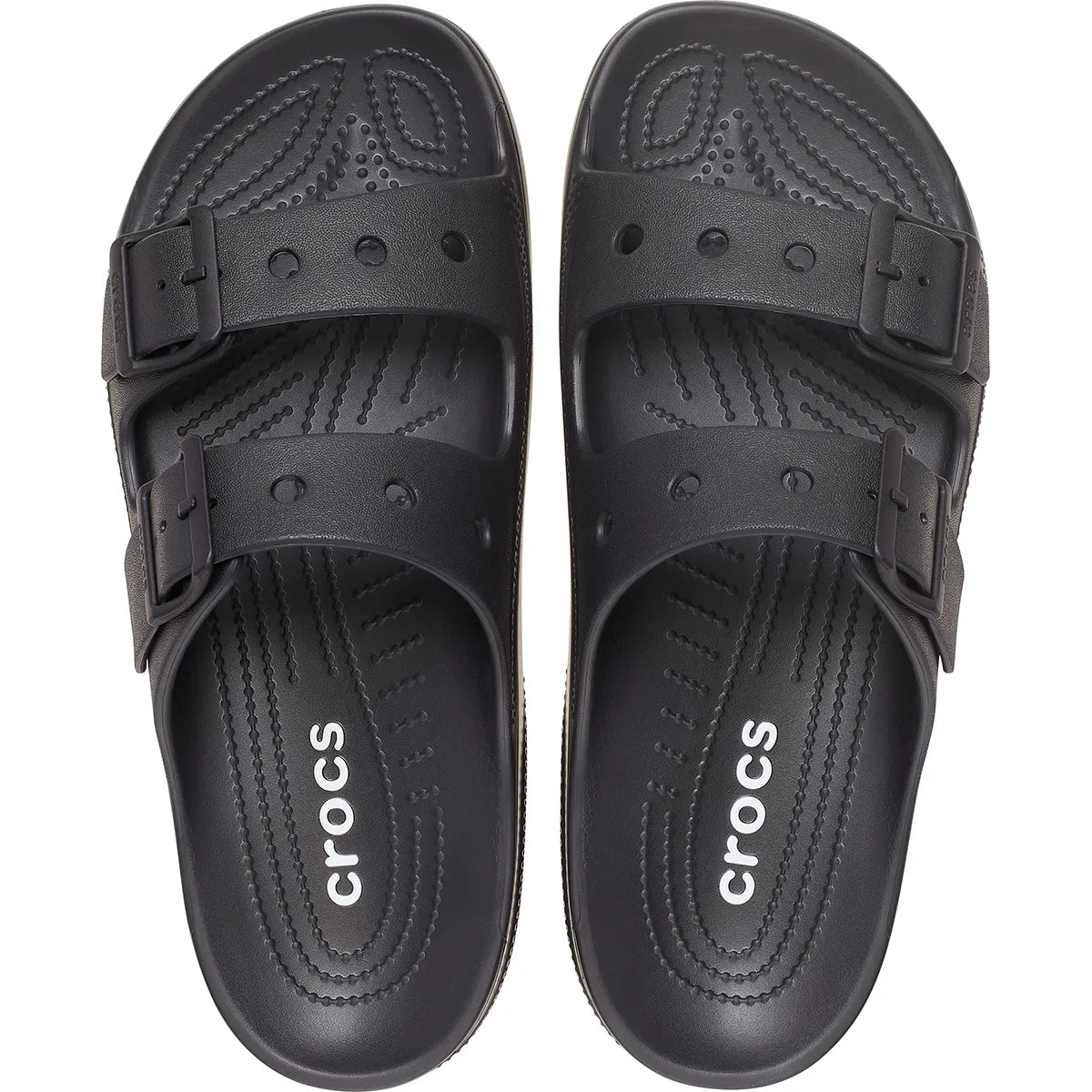crocs mens saturday sandals πάνω όψη ζευγάρι, μαύρο χρώμα