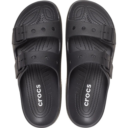 crocs mens saturday sandals πάνω όψη ζευγάρι, μαύρο χρώμα