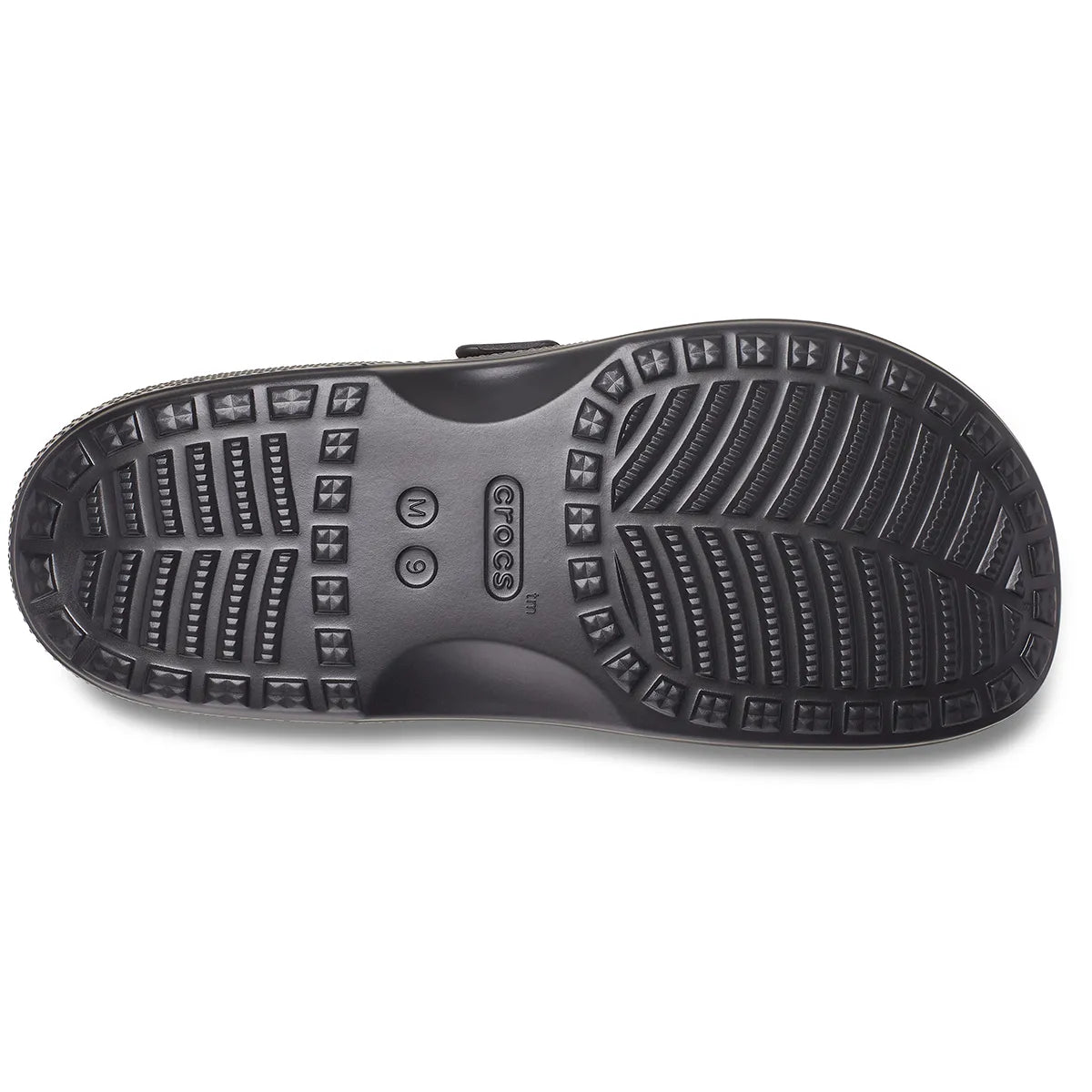 crocs mens saturday sandals κάτω όψη σόλας, μαύρο χρώμα