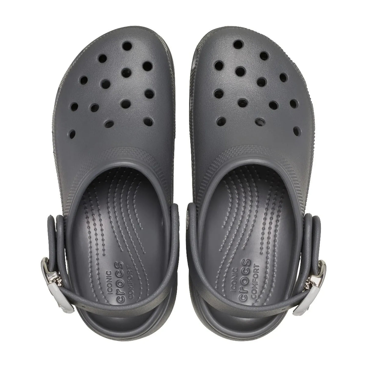 Crocs Classic Platform Buckle Clog 213230-0YK Carbon γυναικεία σαμπό πάνω όψη