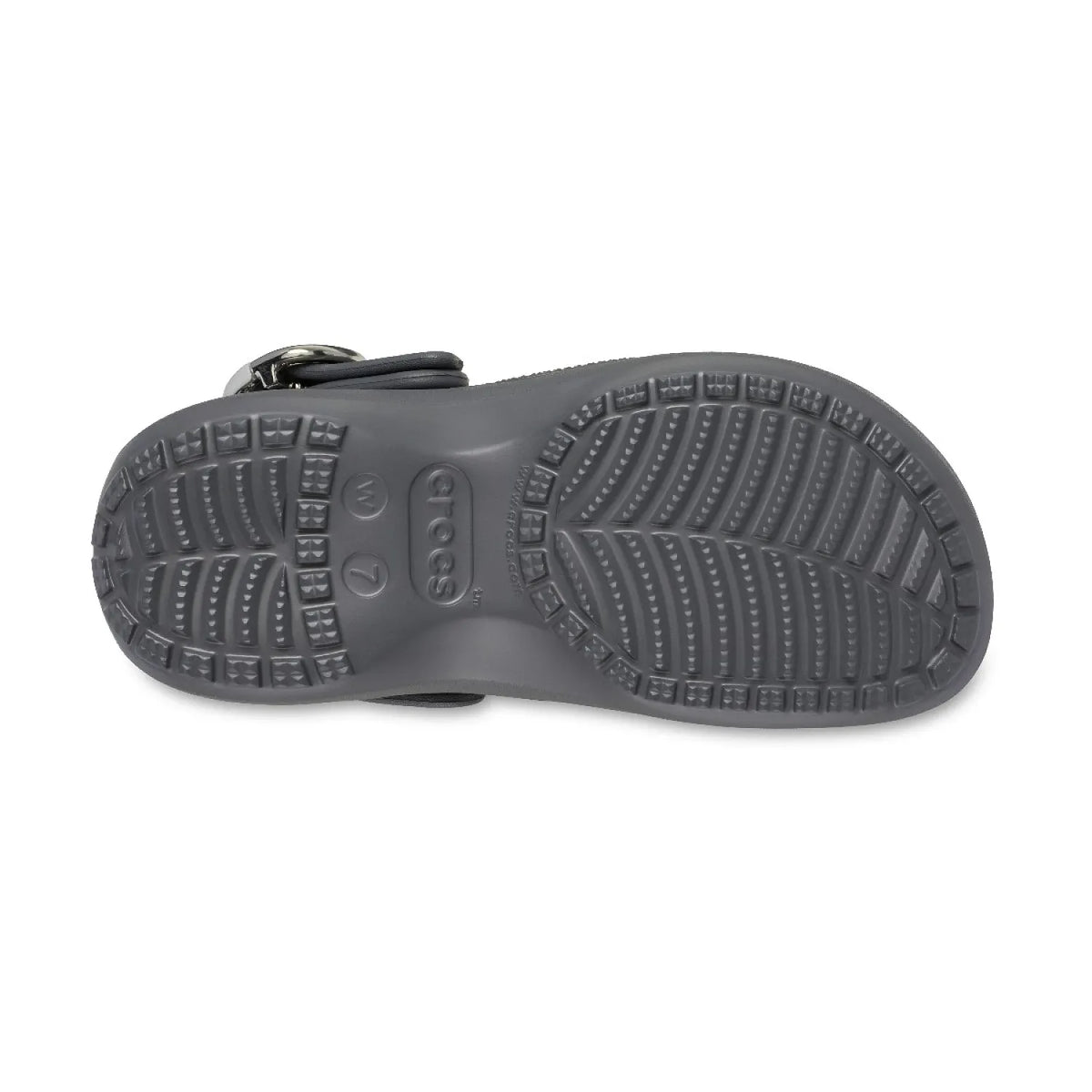 Crocs Classic Platform Buckle Clog 213230-0YK Carbon γυναικεία σαμπό κάτω όψη σόλας