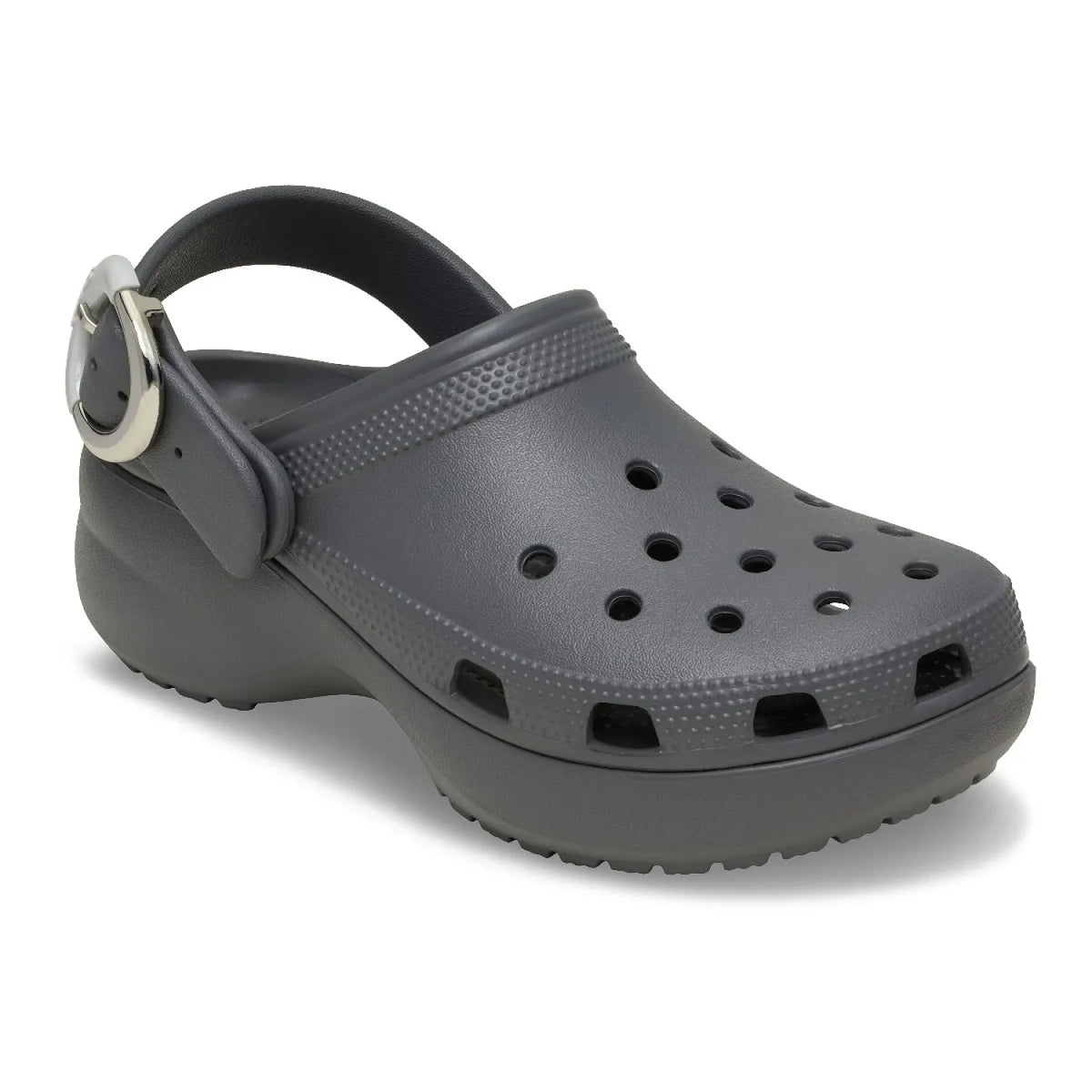 Crocs Classic Platform Buckle Clog 213230-0YK Carbon γυναικεία σαμπό 3/4