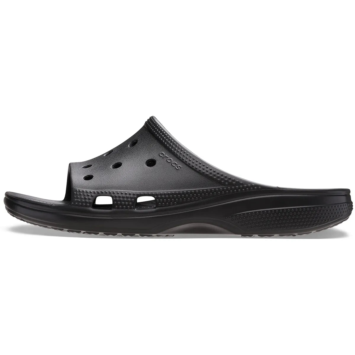 crocs saturday mens slide πλάγια όψη εξωτερική πλευρά νο2, μαύρο χρώμα