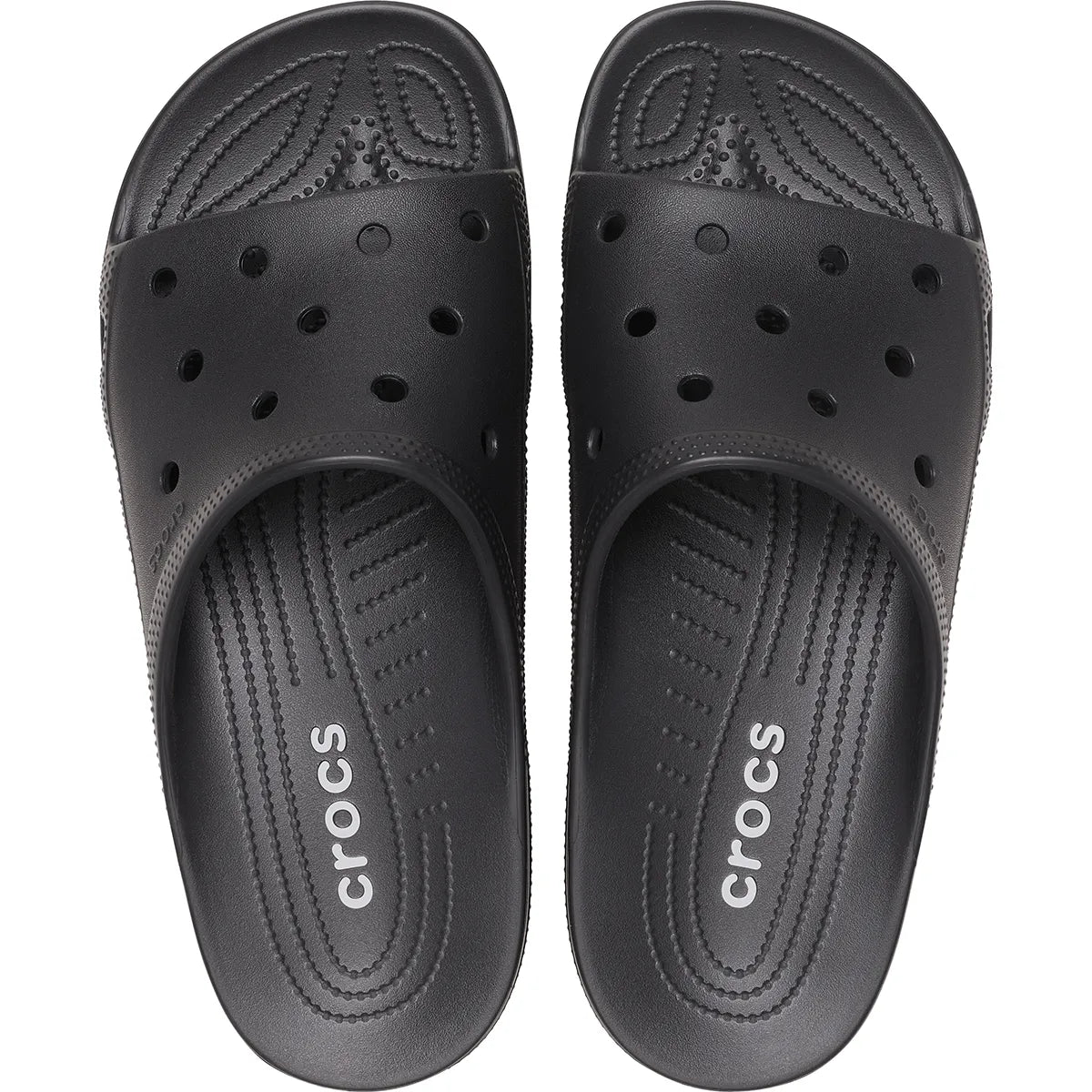 crocs saturday mens slide πάνω όψη ζευγάρι, μαύρο χρώμα