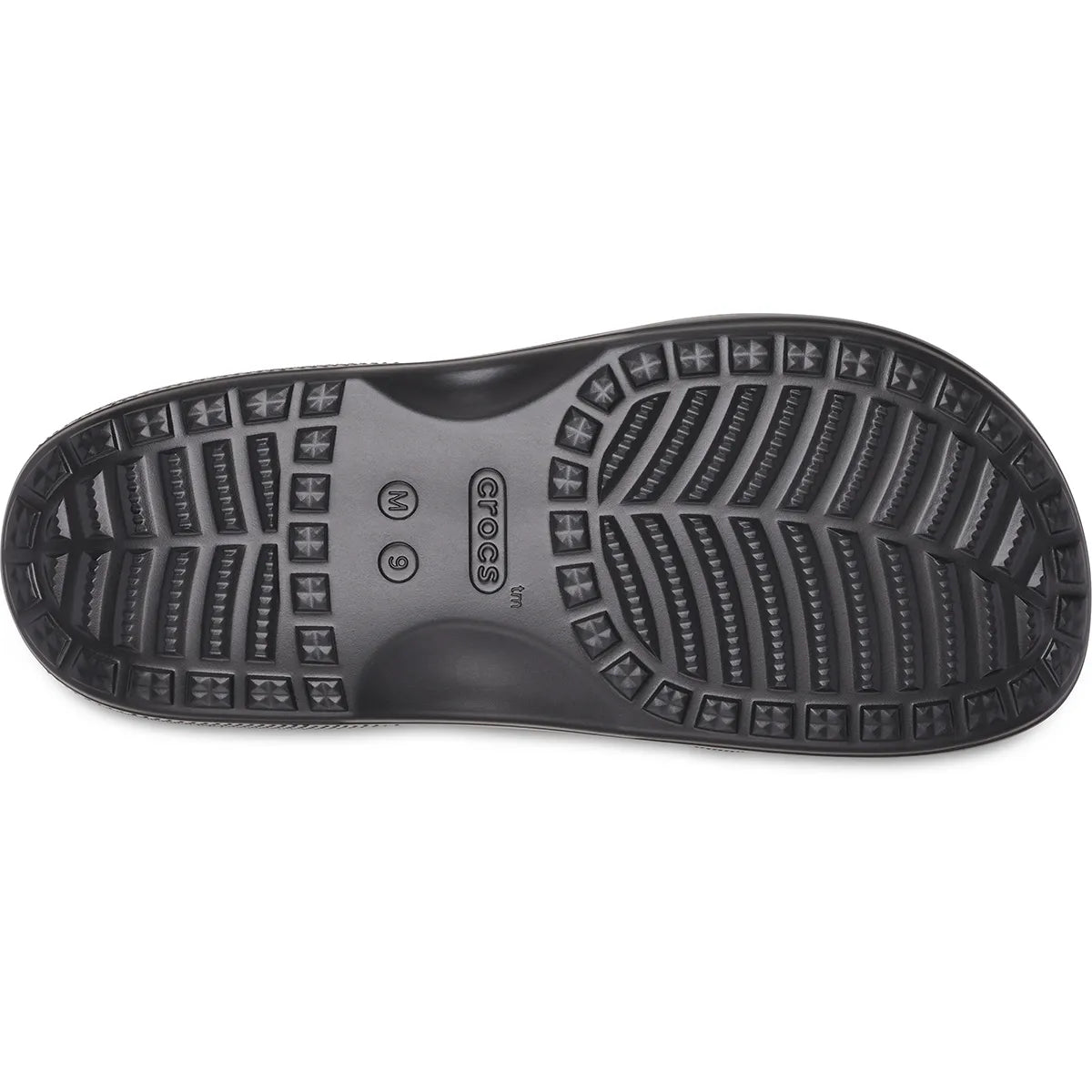 crocs saturday mens slide κάτω όψη σόλας, μαύρο χρώμα