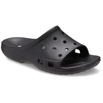 crocs saturday mens slide όψη 3/4 εξωτερική πλευρά, μαύρο χρώμα