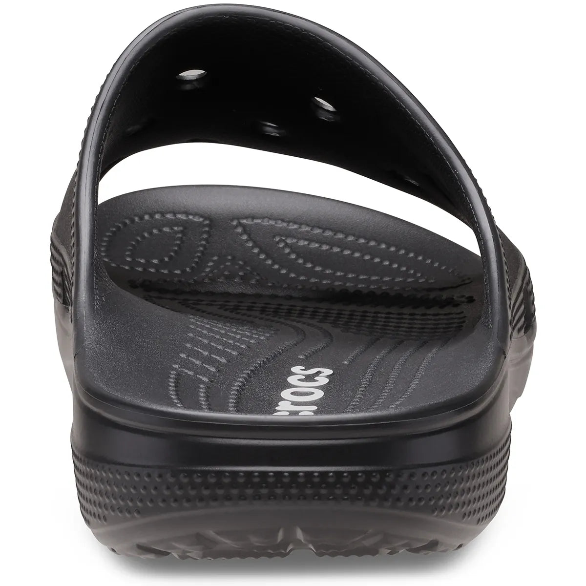 crocs saturday mens slide πίσω όψη ζευγάρι, μαύρο χρώμα