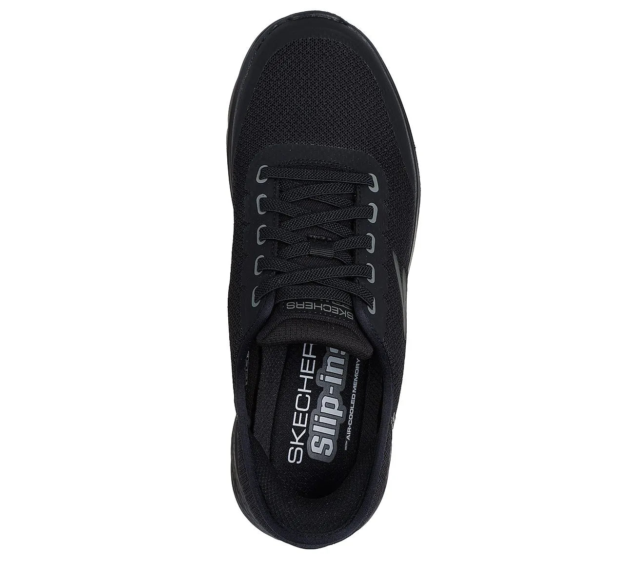 skechers go walk flex netro slip ins πάνω όψη ζευγάρι, μαύρο χρώμα