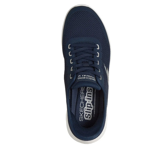 skechers go walk flex netro slip ins πάνω όψη ζευγάρι, μπλέ χρώμα