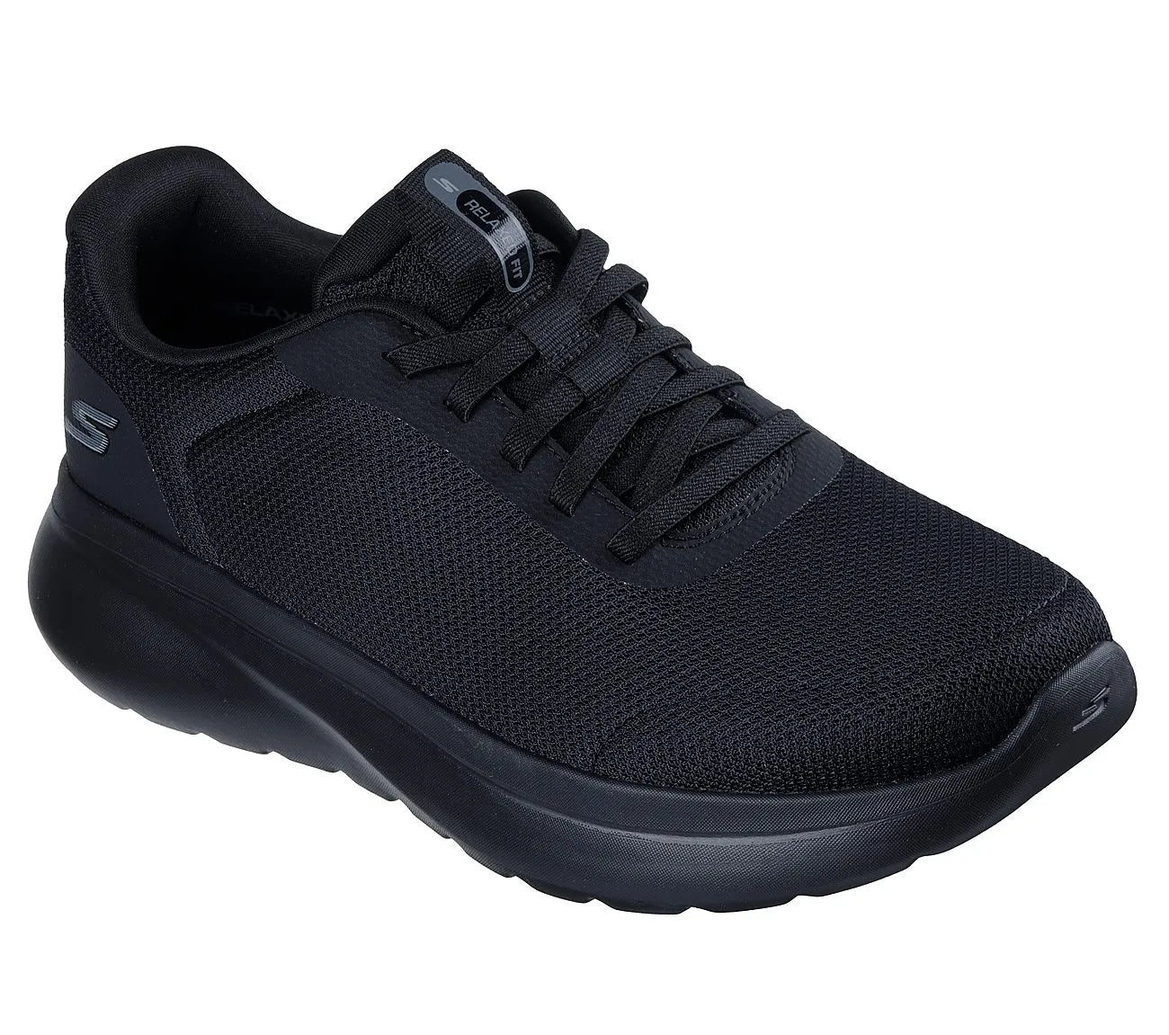 skechers go walk arch fit n joy cullman όψη 3/4 εξωτερική πλευρά, μαύρο χρώμα
