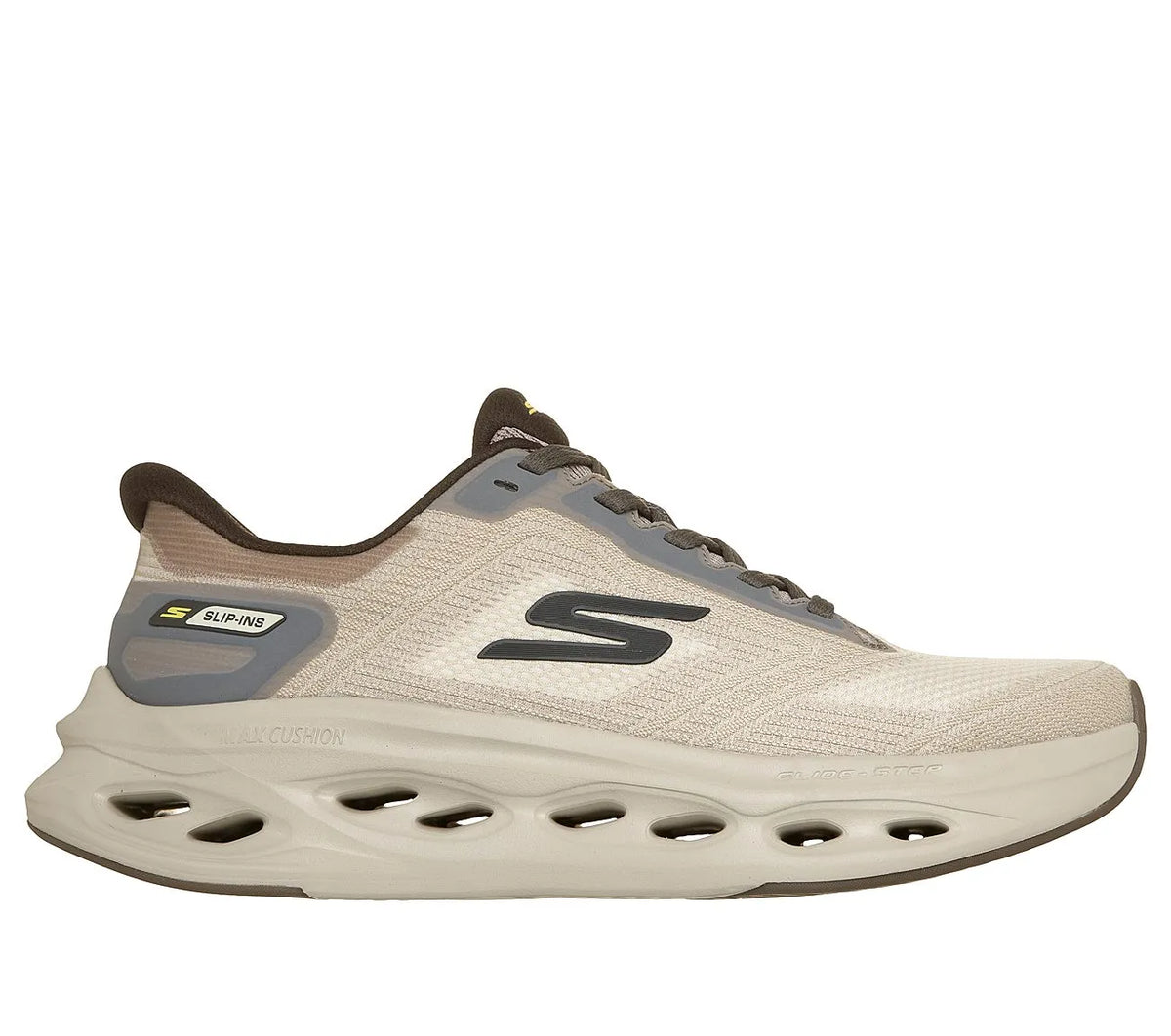 Skechers Max Cushioning Glide-Step Cavara 220415-TPE Taupe ανδρικά sneakers πλάγια έξω