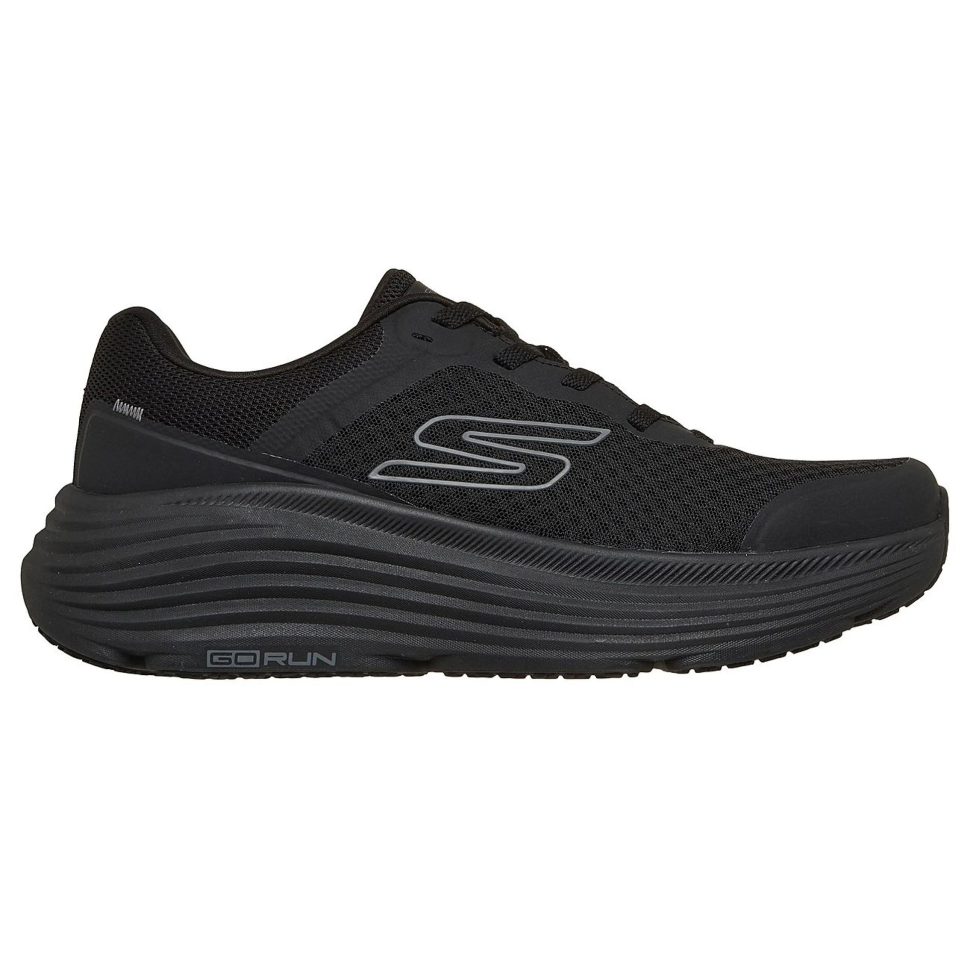 skechers max cushioning endeavour πλάγια όψη εξωτερική πλευρά, μαύρο χρώμα